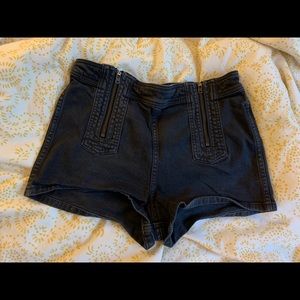 Double front zipper free people navy blue shorts